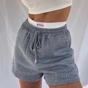PRINCESS POLLY grey waffle sweat short